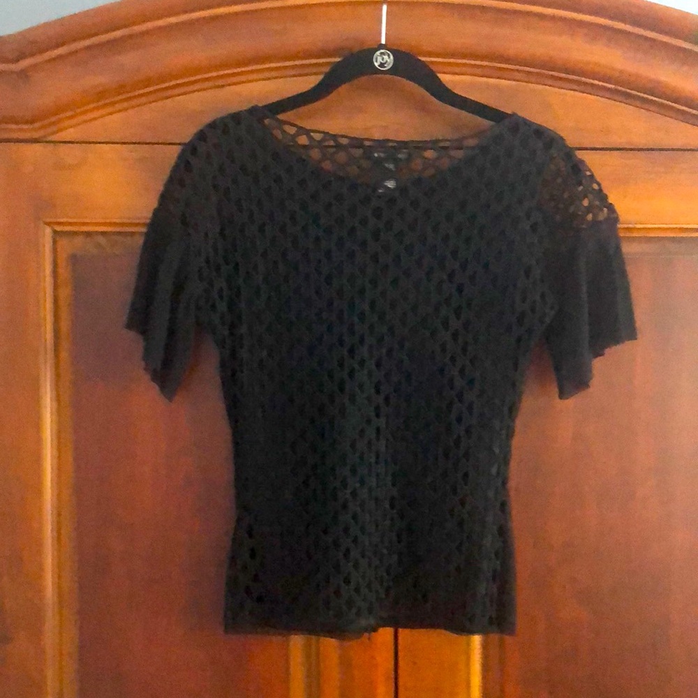 Vintage - 1990’s.  Lace Black/Gold Top.